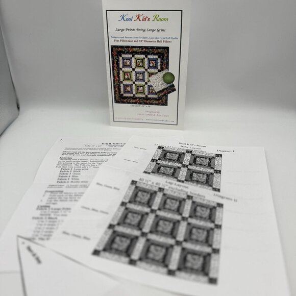 Kool Kids Room Quilt Pattern Lap/Baby/Twin Size Quilts Grizzly Gulch Gallery - Picture 6 of 8